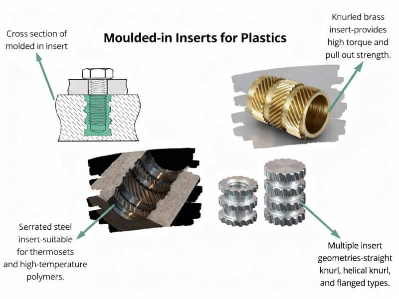 molded-in metal insert